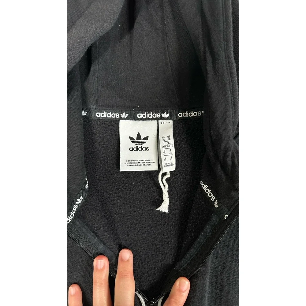 Adidas Originals ID96 1/4 zip hoodie black and grey heather Hoodie Size XL